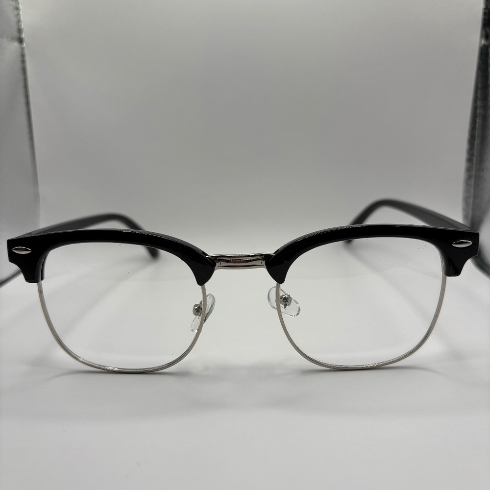 Black Half Rim Blue Light Glasses